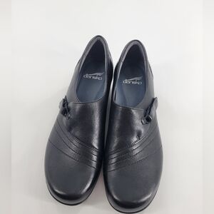 Dansco Shoes Comfort Slip on Black Leather Wedge size 8